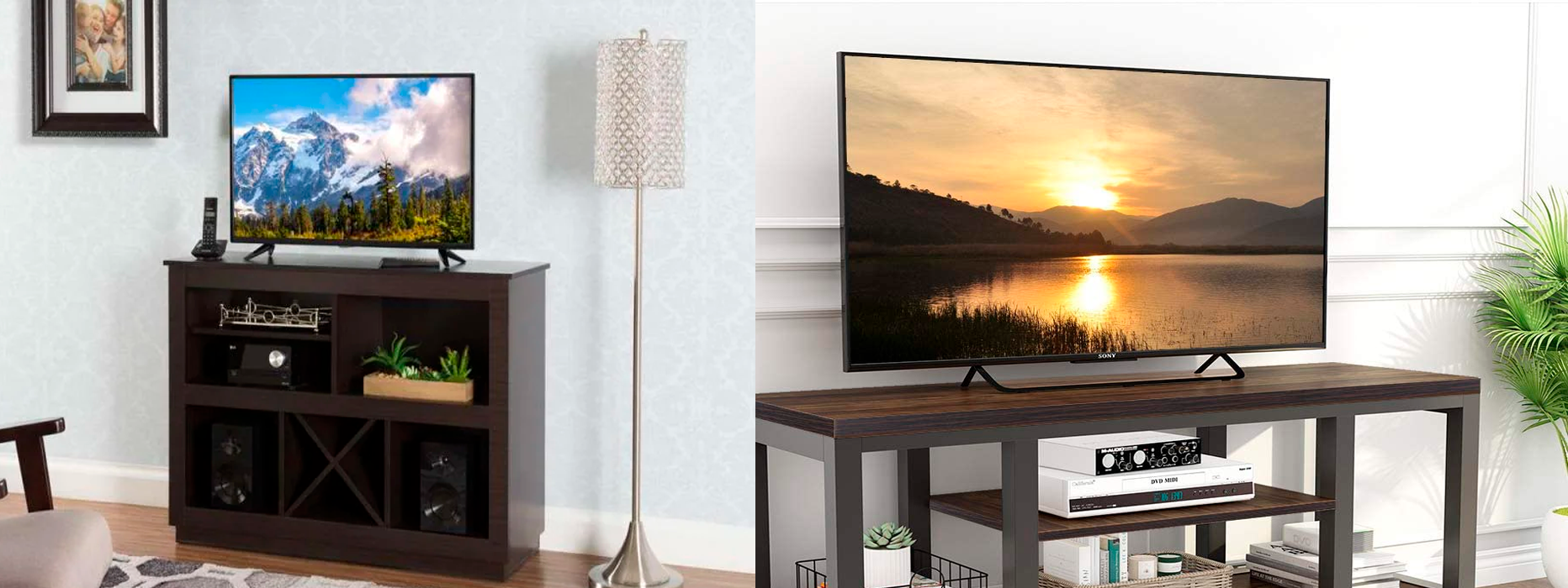 Soporte de mesa con doble base para tv